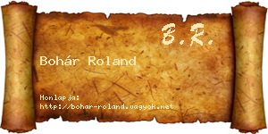 Bohár Roland névjegykártya
