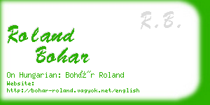 roland bohar business card